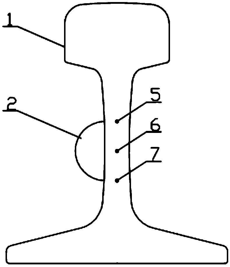 Ultrasonic detection block device for steel rail welded with cable on rail waist and detection method