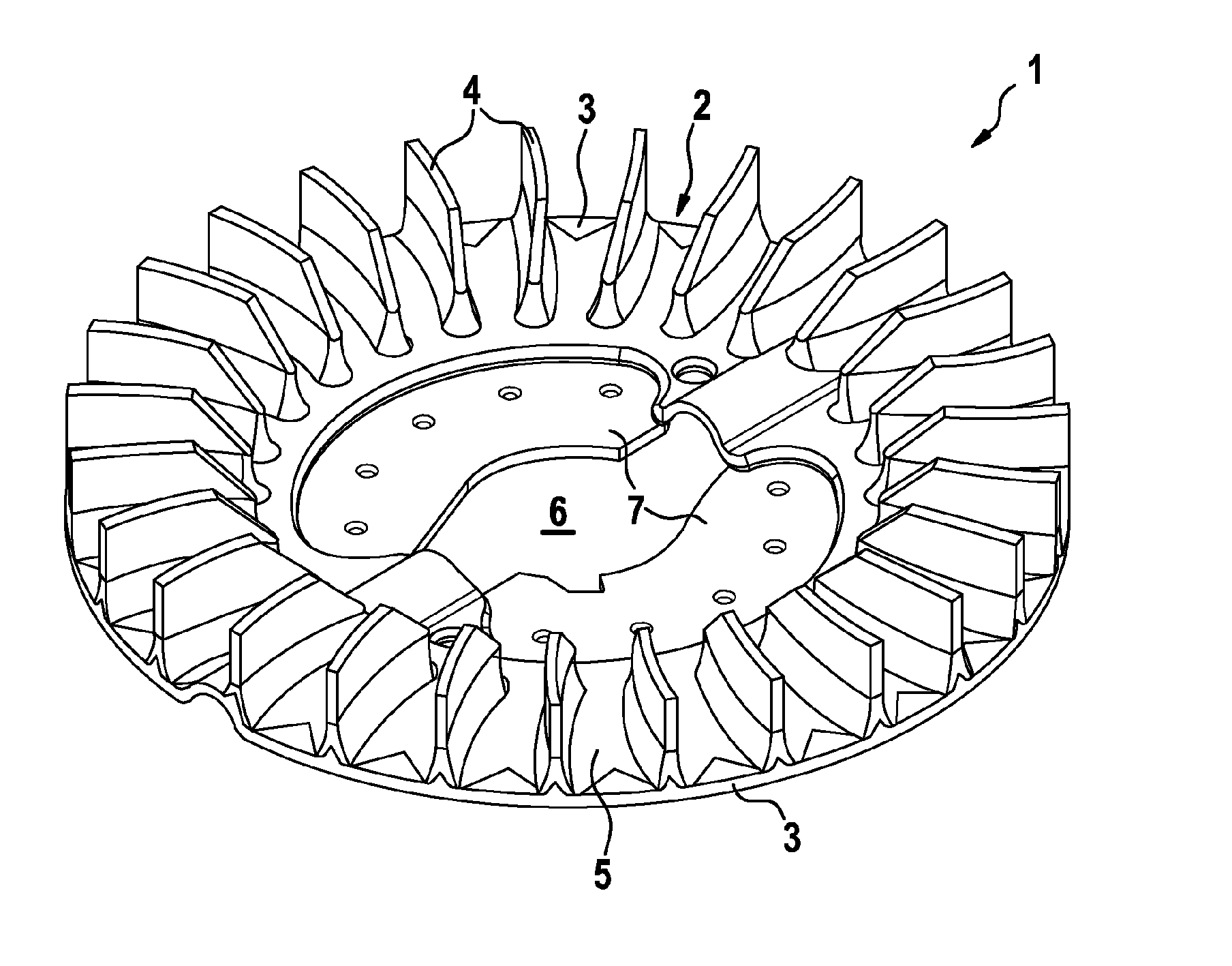 Electrical machine having a fan wheel