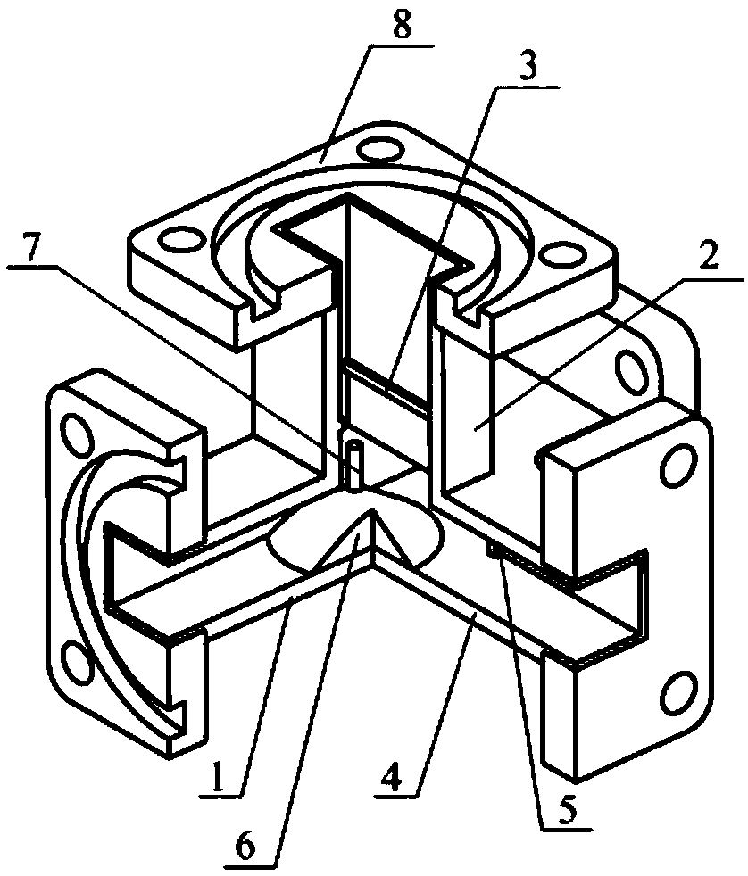 Broadband rectangular waveguide magic T