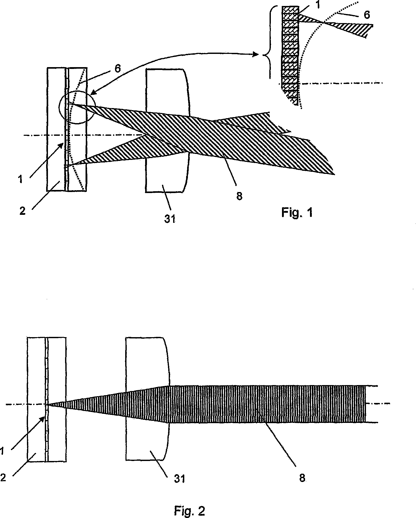 Image display device comprising an imaging matrix