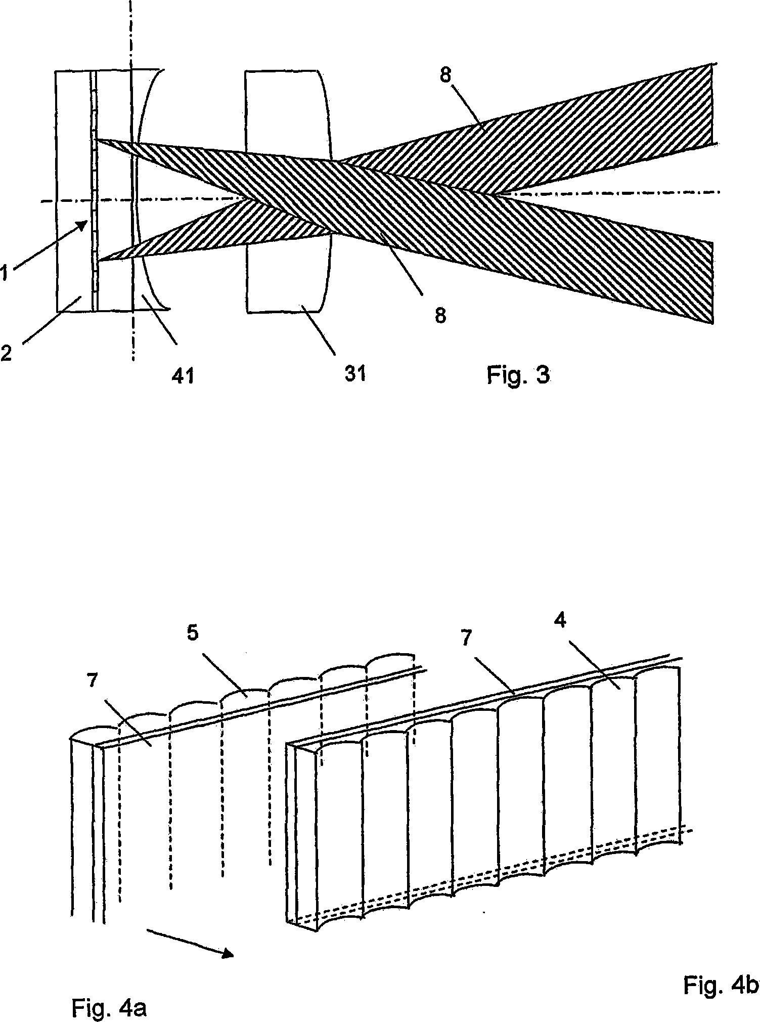 Image display device comprising an imaging matrix