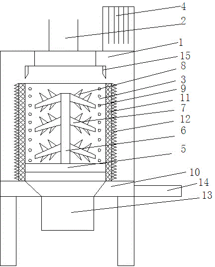 Modified material crushing and drying machine