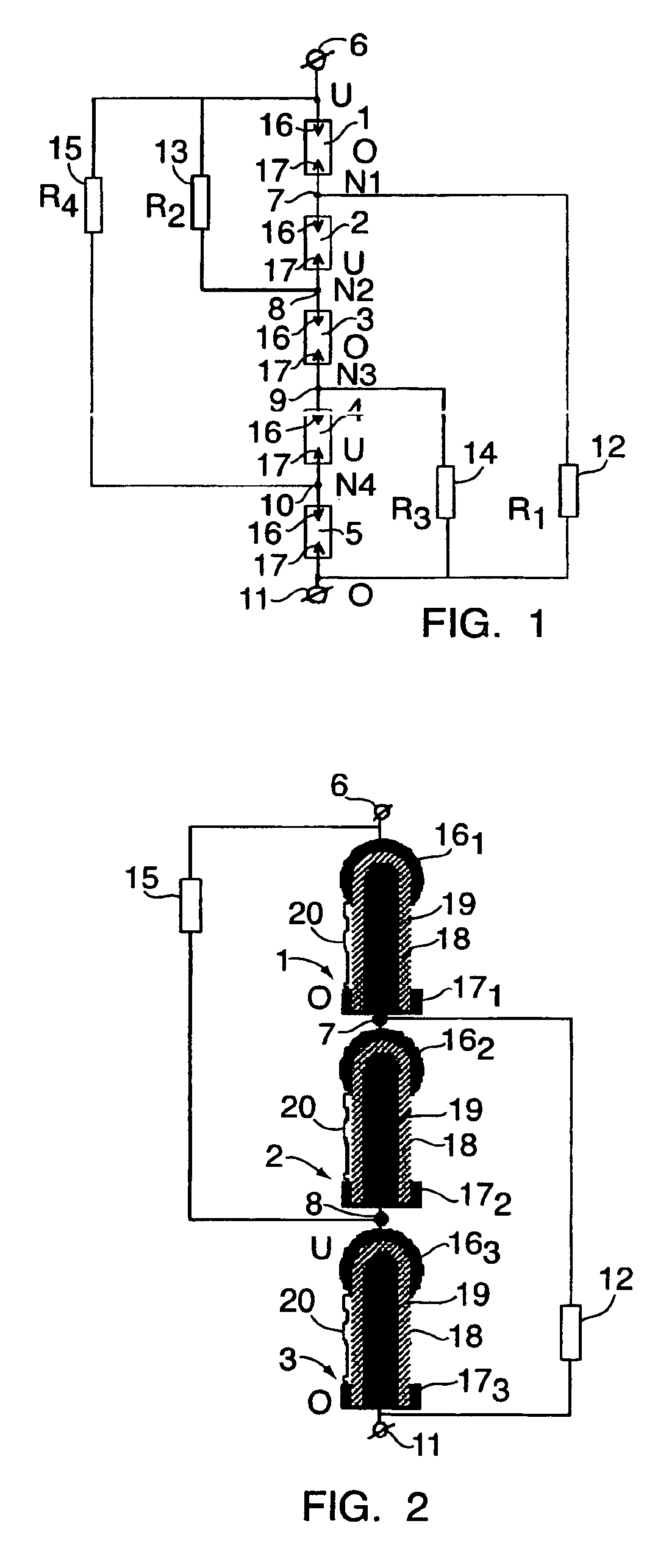 Impulse lightning arresters and pulse arrester columns for power lines