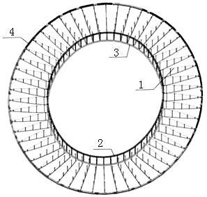 Zoning, grading and synchronous tensioning construction method for double-layer spoke type closed cable net