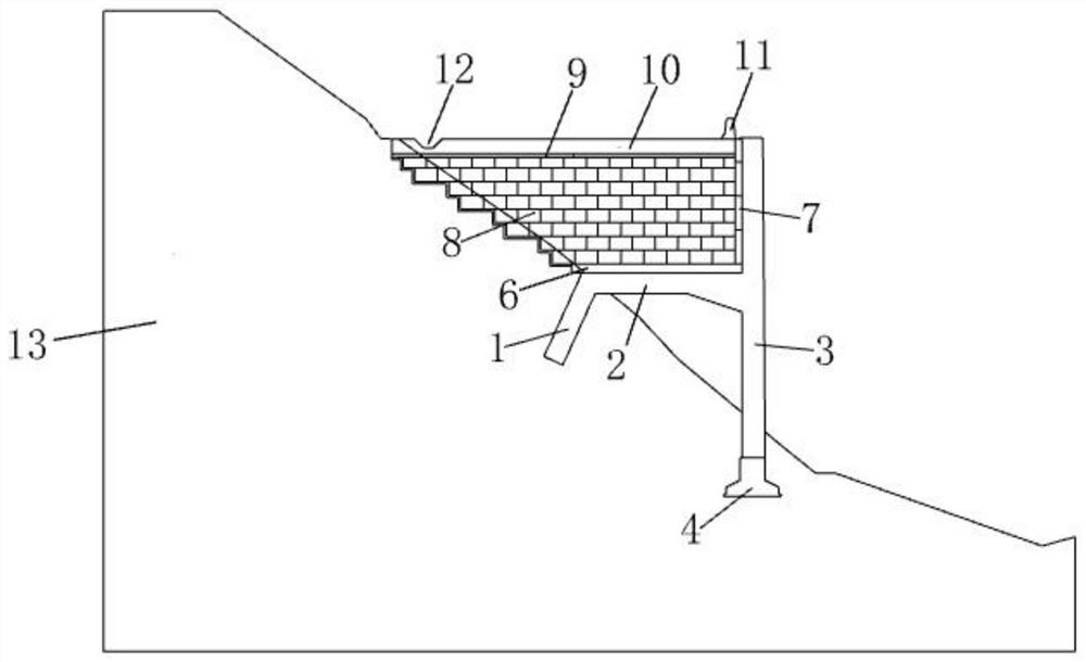 Steep slope high-fill roadbed structure adopting high-density EPS filler