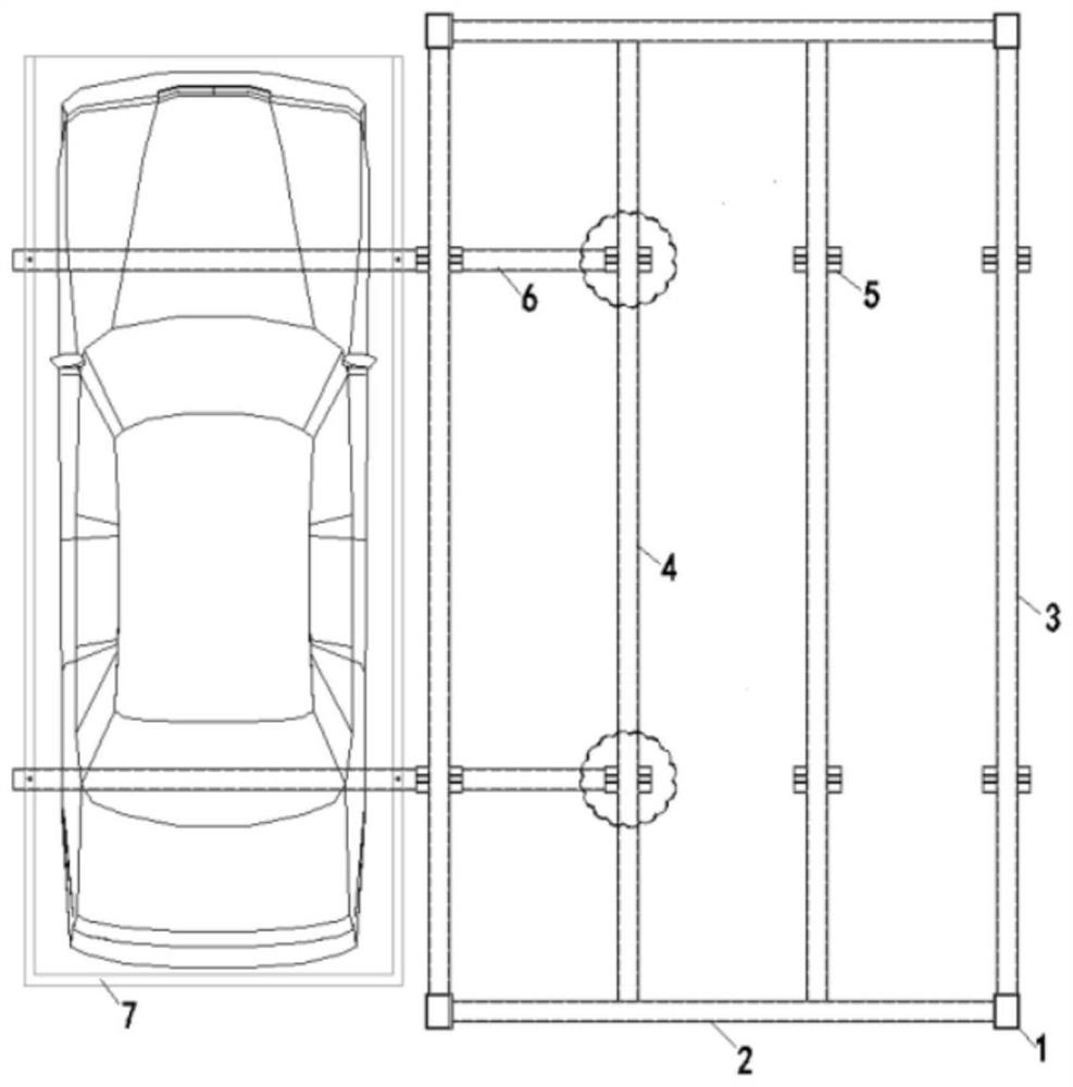 Three-dimensional parking system combined with roadside greening and sidewalk