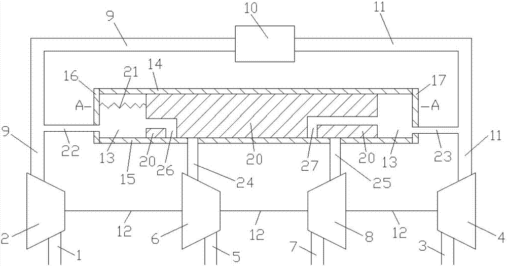 Switching system between single turbine and double turbines