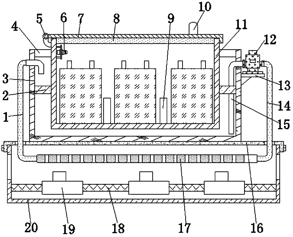 Battery pack with circular water cooling and radiating function