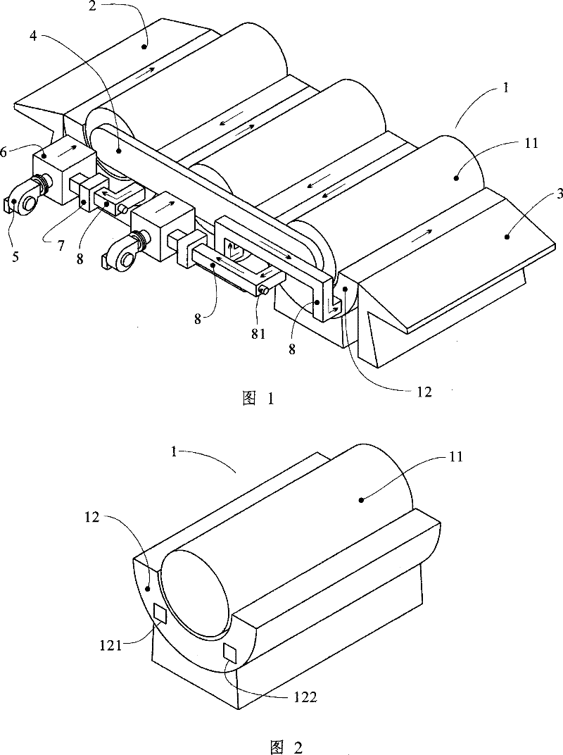 Gas ironing method for broad width fabric and gas type large-sized ironing unit