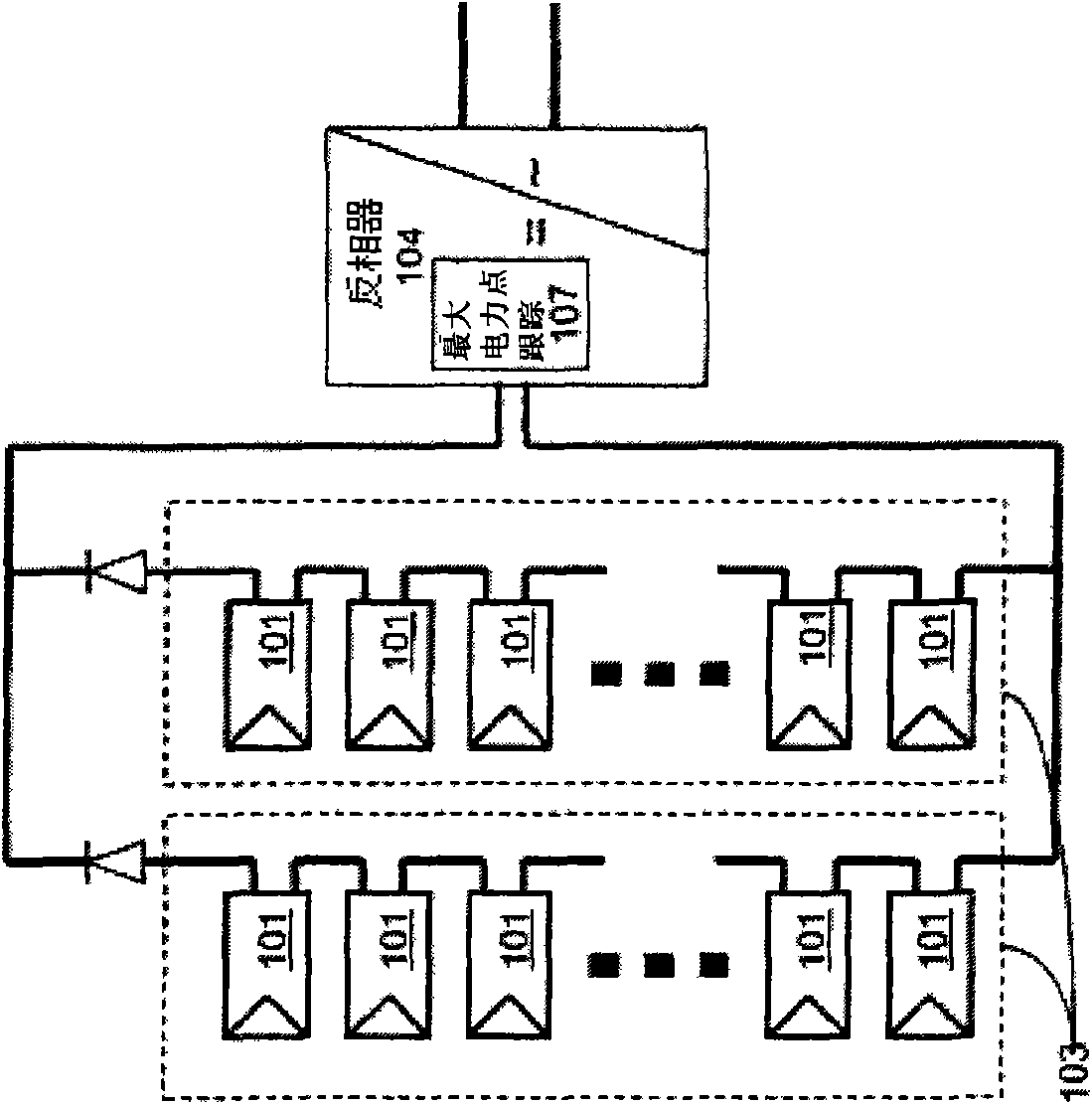 Monitoring of distributed power harvesting systems using DC power sources