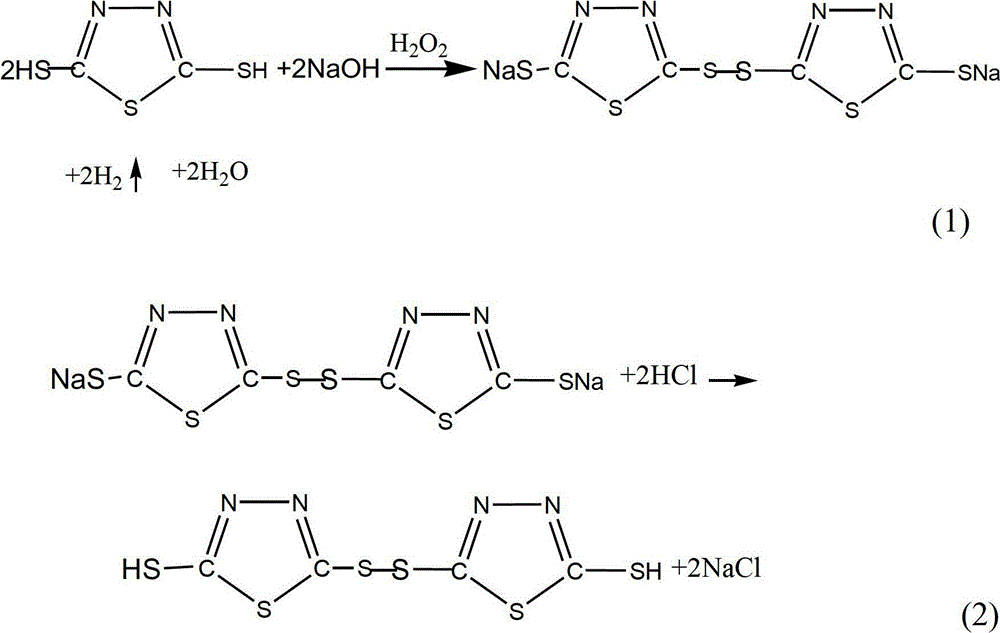 A kind of thiadiazole dimer lubricating grease additive and its preparation and application