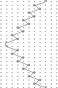 Warp-knitting elastic zigzag-design thermal fabric and production method thereof