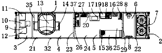 Compact multifunctional medical square cabin