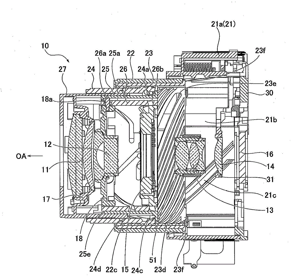 Lens and camera