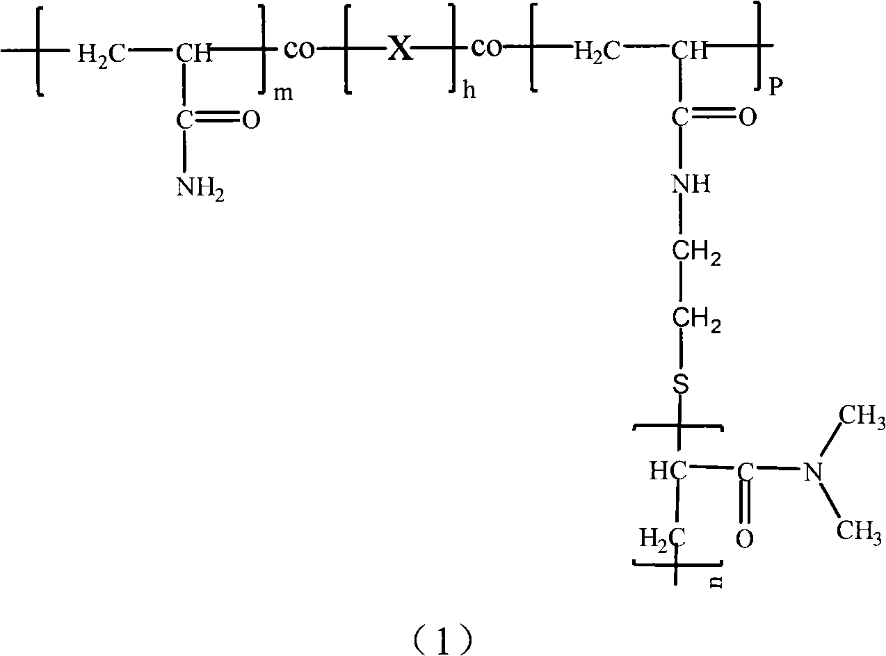 Temperature and salt resistant grafted polyacrylamide and preparation method thereof