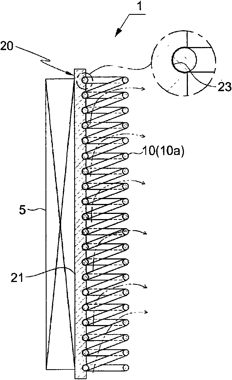 Heat dissipating device having linear heat dissipating unit and fanless led lamp using the device