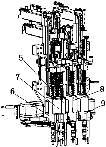 Patch pasting method and device for patch head of patch pasting machine