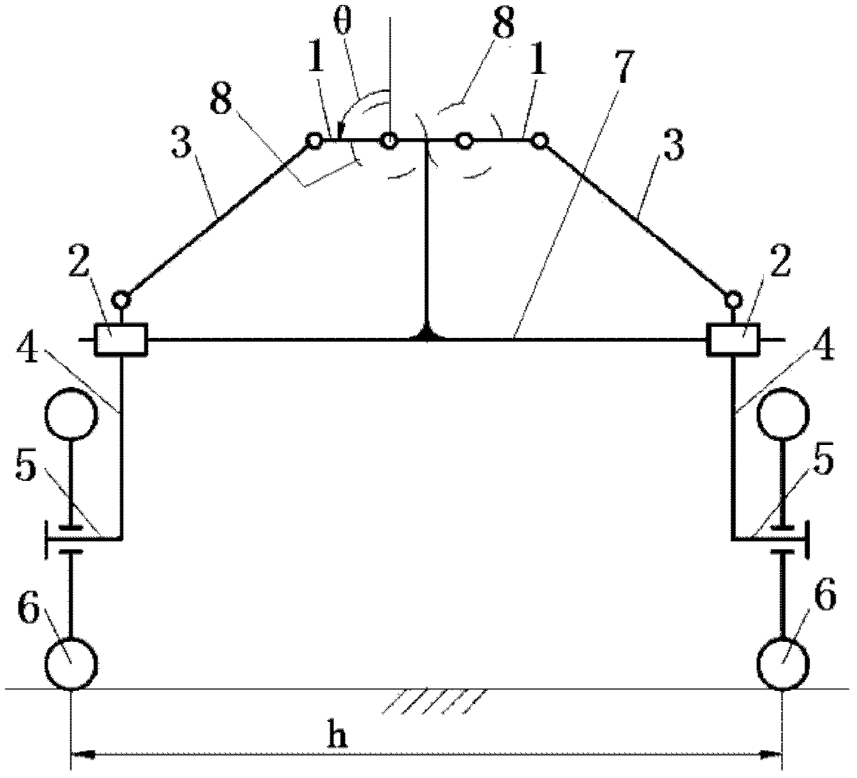 Vehicle chassis with tread adjusted in stepless adjustment mode