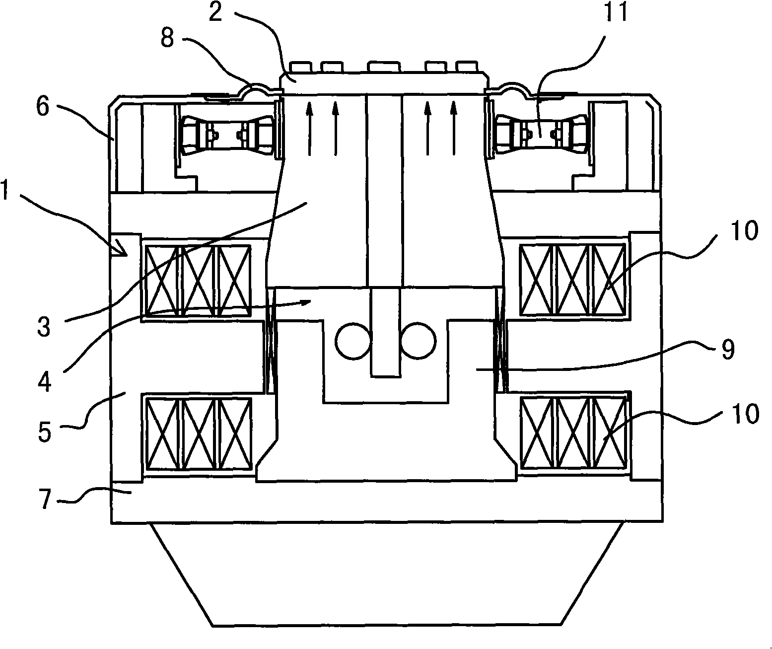 Method and apparatus for keeping low pressure and vibration composite testing vibration table surface center