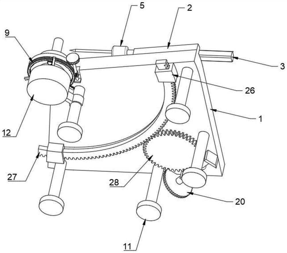 Angle-adjustable device for metal pipe machining and punching