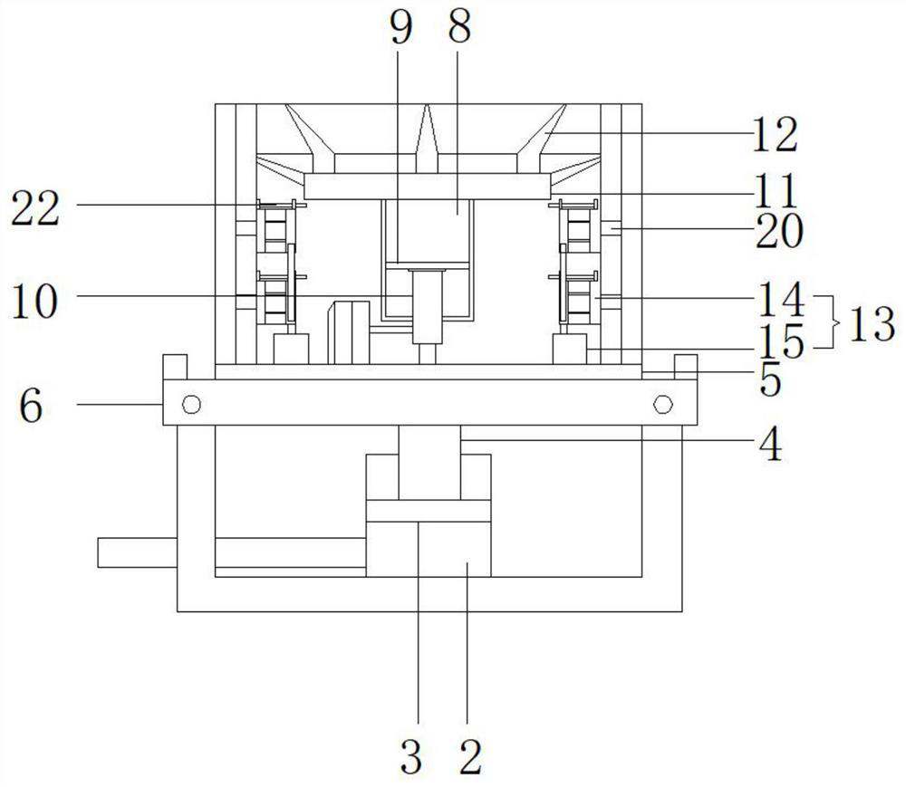 Box container plastic uptake mould capable of conveniently de-moulding