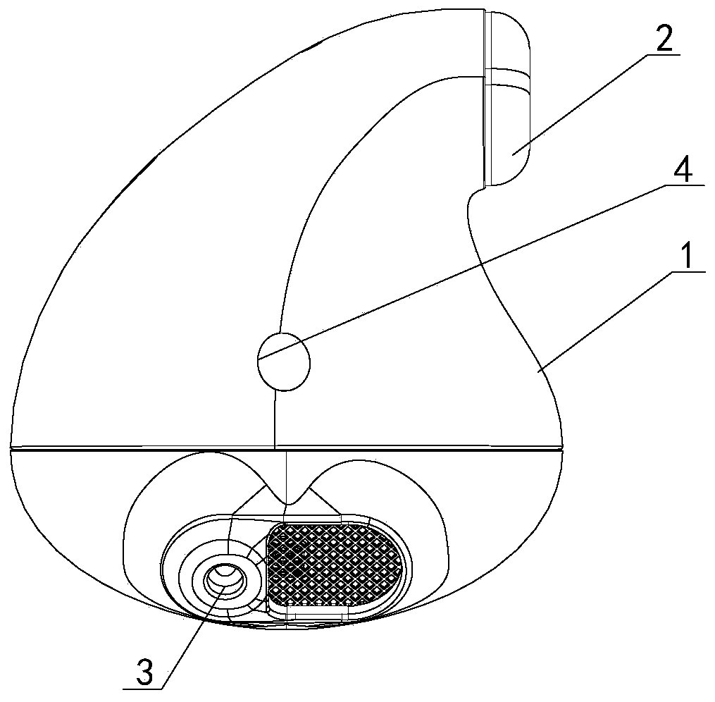 Headset-type detection device convenient for measuring body temperature, blood oxygen, pulse and blood pressure