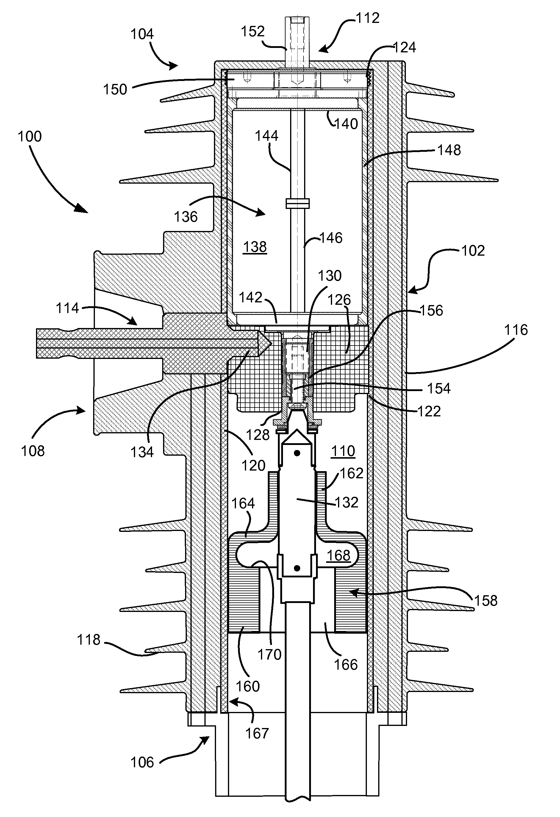 Flexible seal for high voltage switch