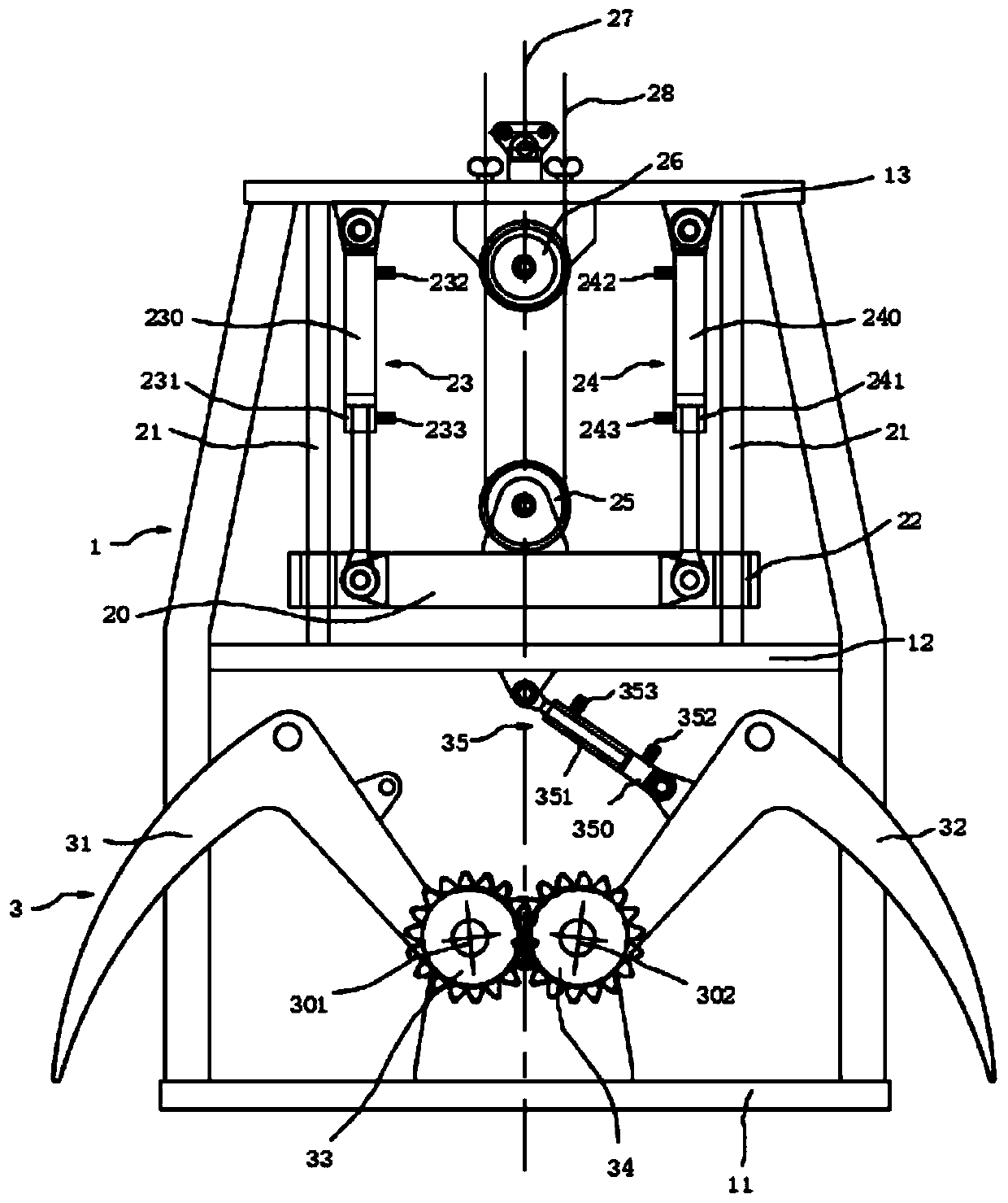 Seabed cable grabbing device and cable grabbing method