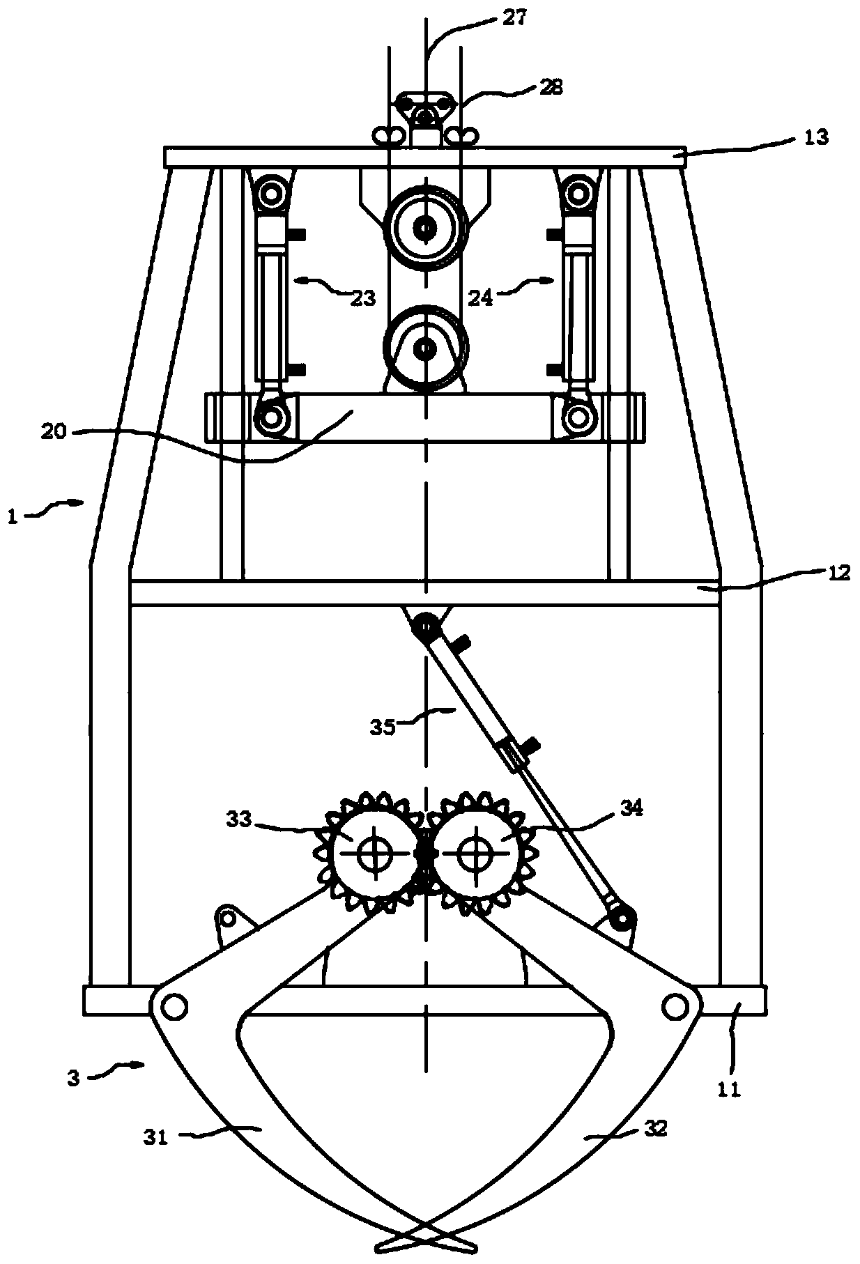 Seabed cable grabbing device and cable grabbing method