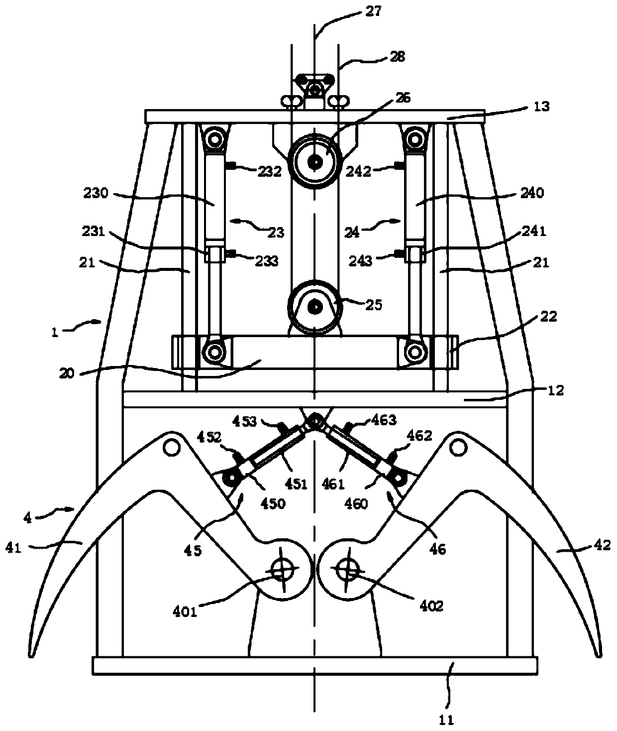 Seabed cable grabbing device and cable grabbing method