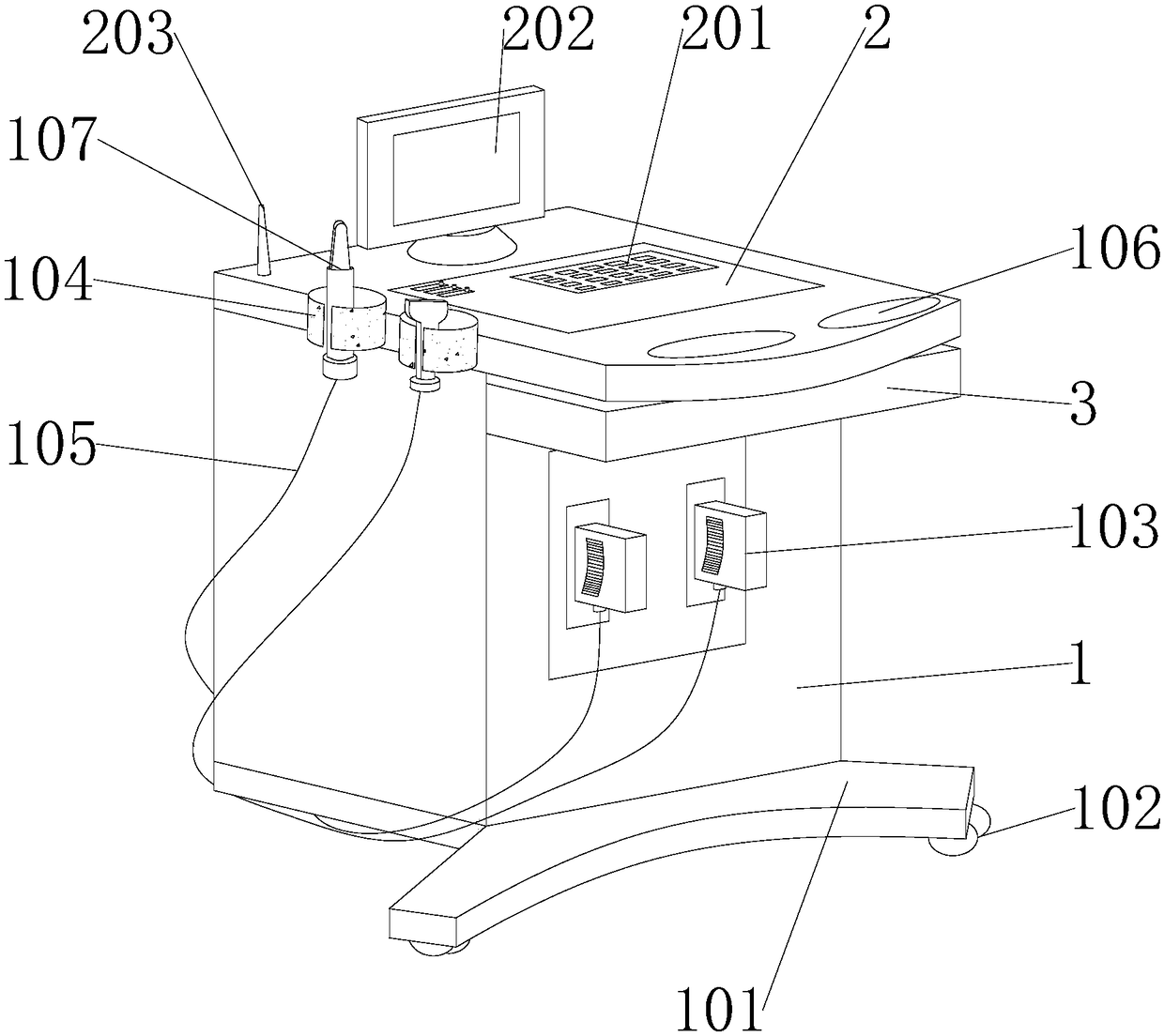 Ultrasonic apparatus for obstetrics and gynecology department