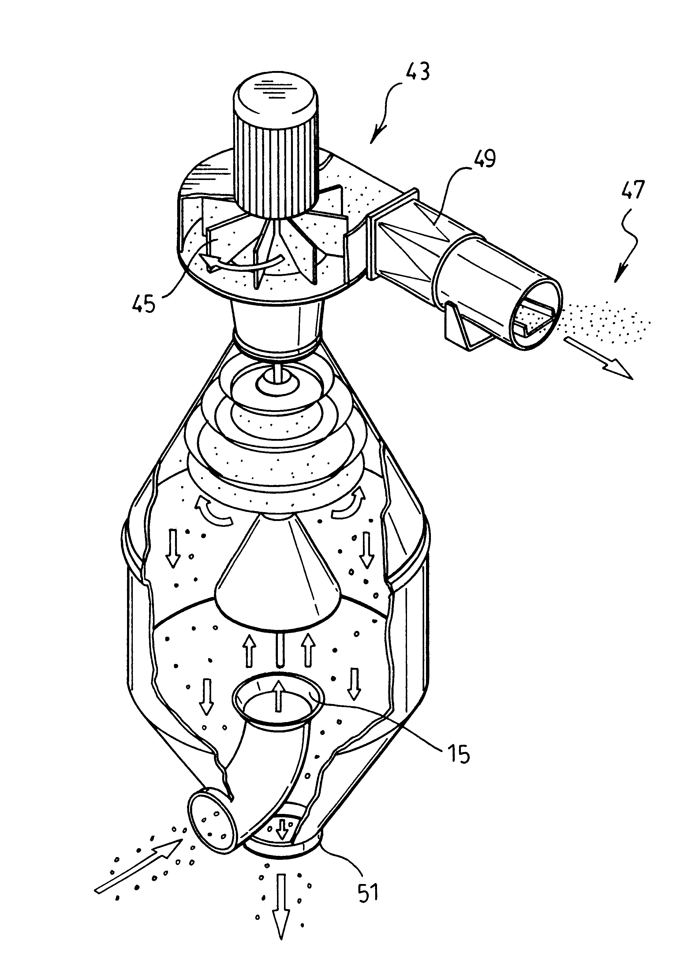 Method apparatus for separating unwanted matter from granular material