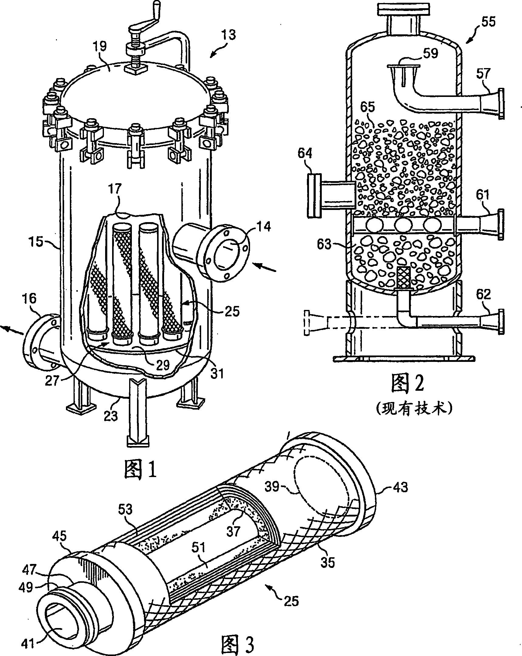 Hybrid filter element and method