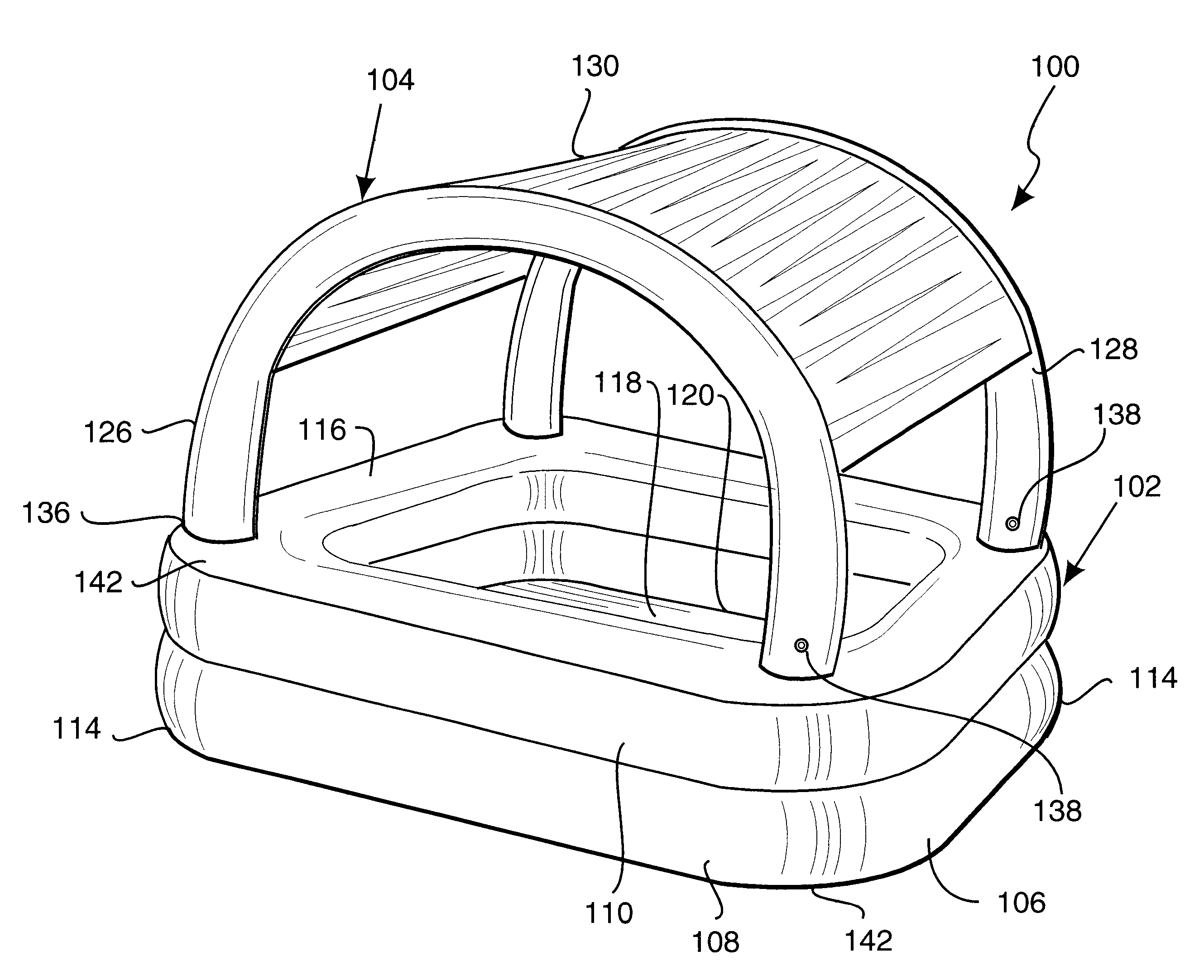 Inflatable Sun shade for pool