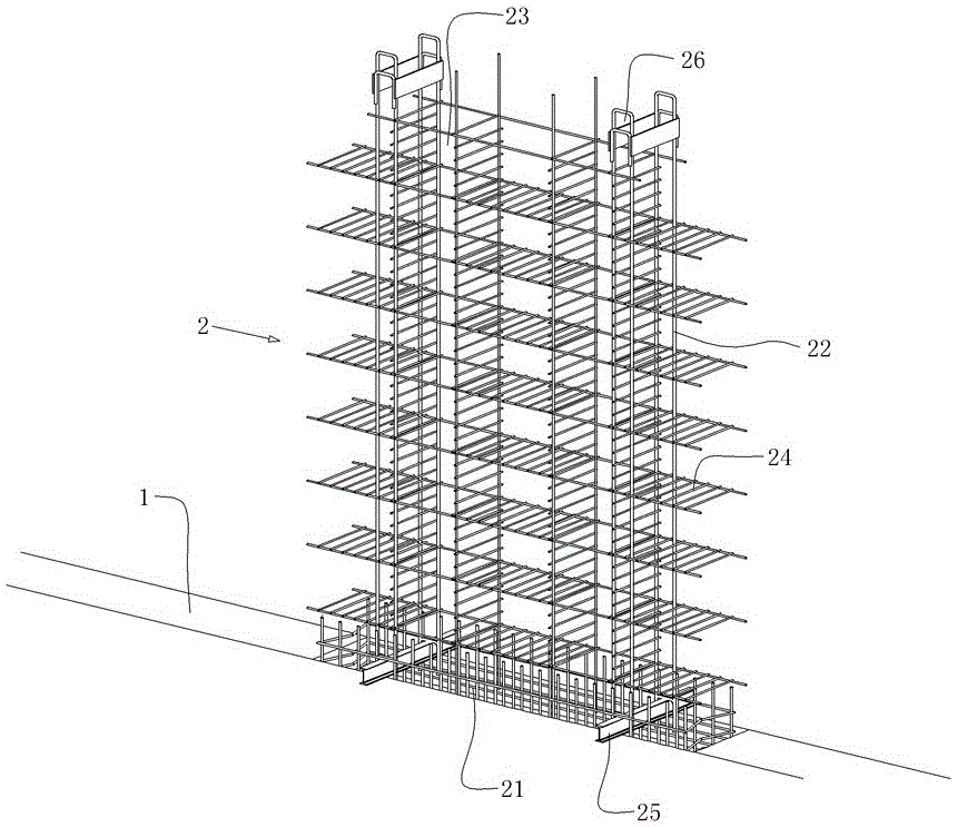 Construction method for metro station transfer section half type blocking wall