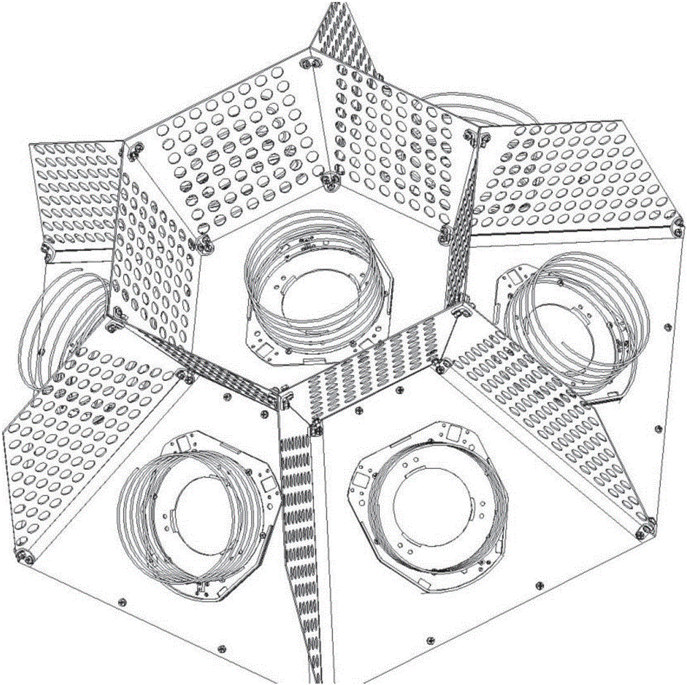 Three-dimensional array of fixed multi-beam helical antenna