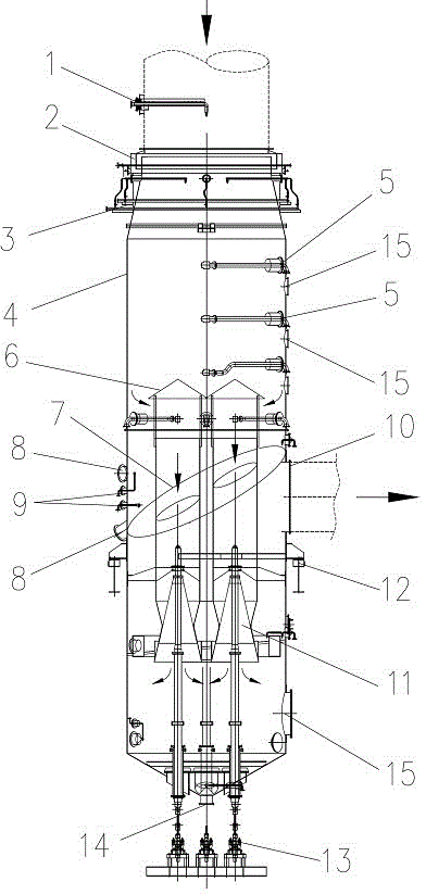 A Tower-Win Integrated Converter Gas Purification Tower