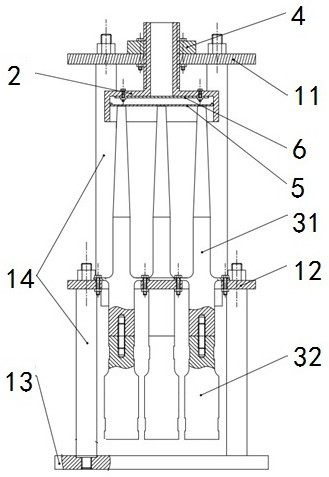 Piezoelectric vibrator array type ultrasonic shot peening strengthening device