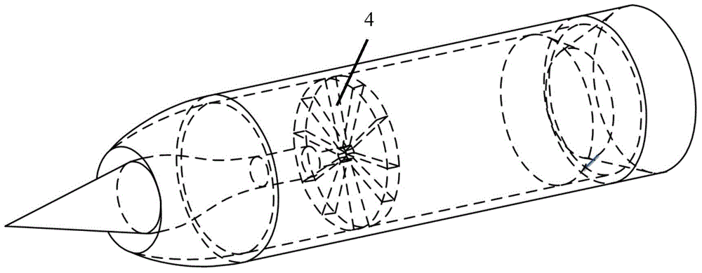 Radial air inlet distortion restraining grating of ramjet engine and designing method of radial air inlet distortion restraining grating