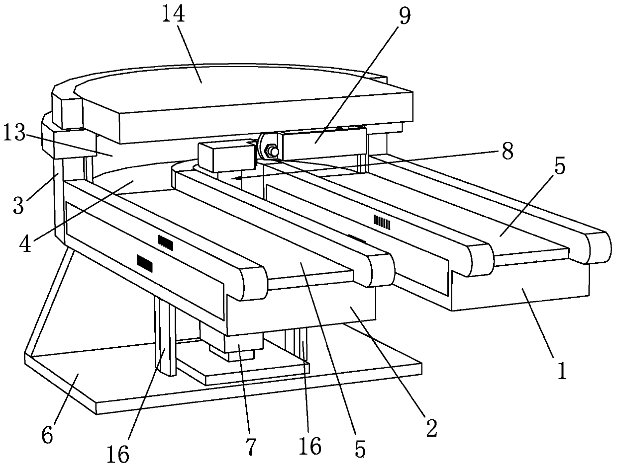 Steering conveying device used for hardware fitting steel blocks