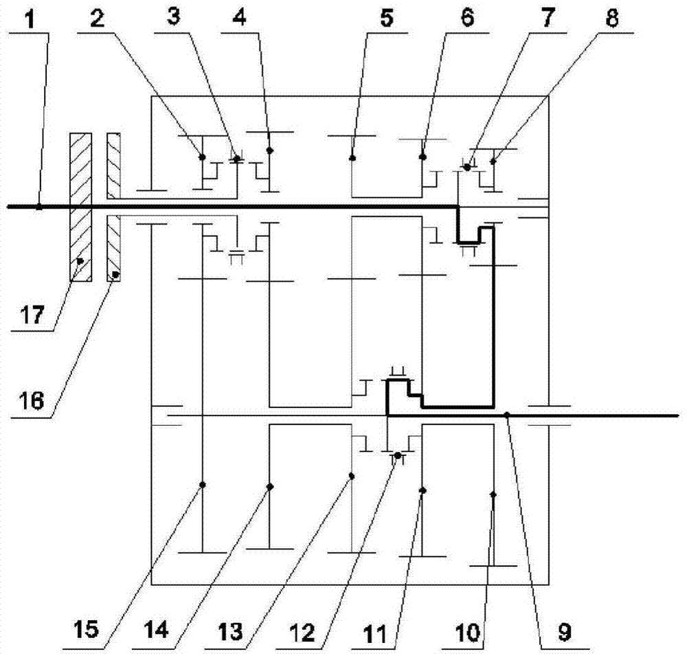 A clutch normally closed double gear transmission and its shifting process control method