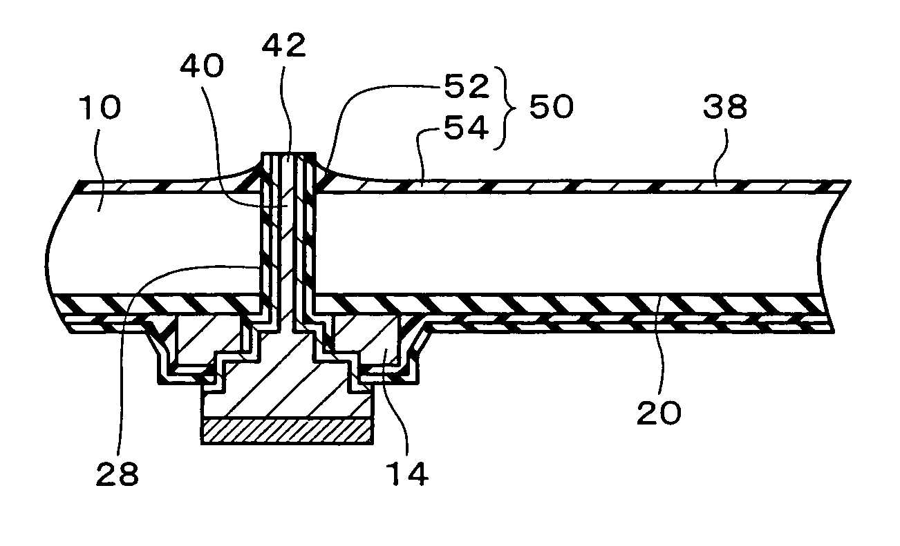 Semiconductor chip, and semiconductor wafer including a variable thickness insulating layer