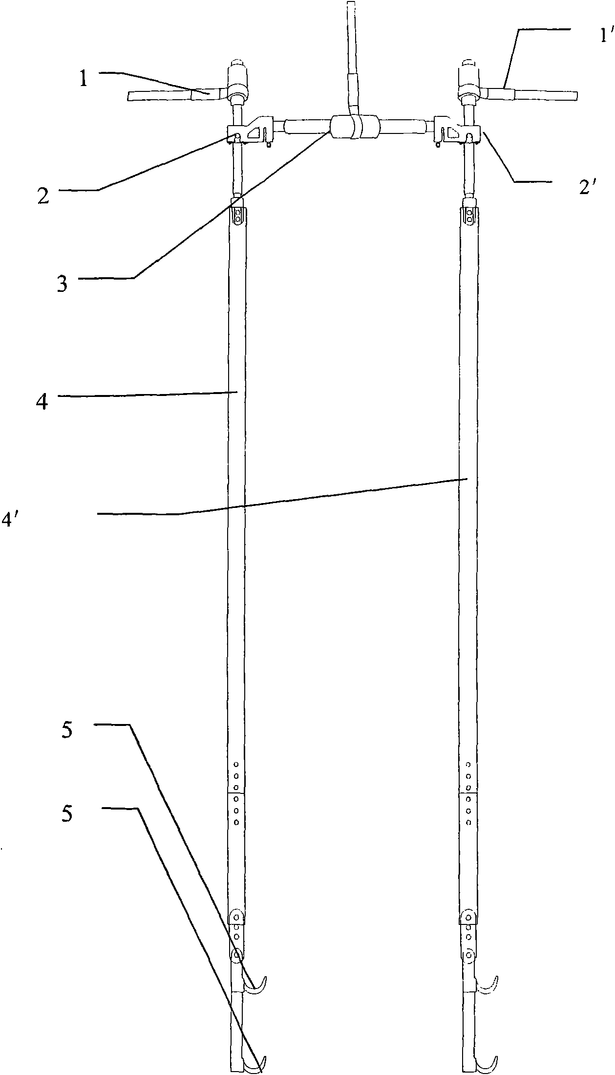 Tool for live replacement of 220kV line 'V' string insulator and method