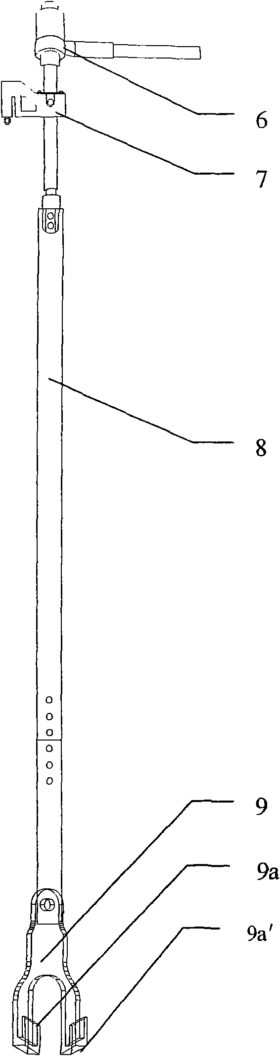 Tool for live replacement of 220kV line 'V' string insulator and method