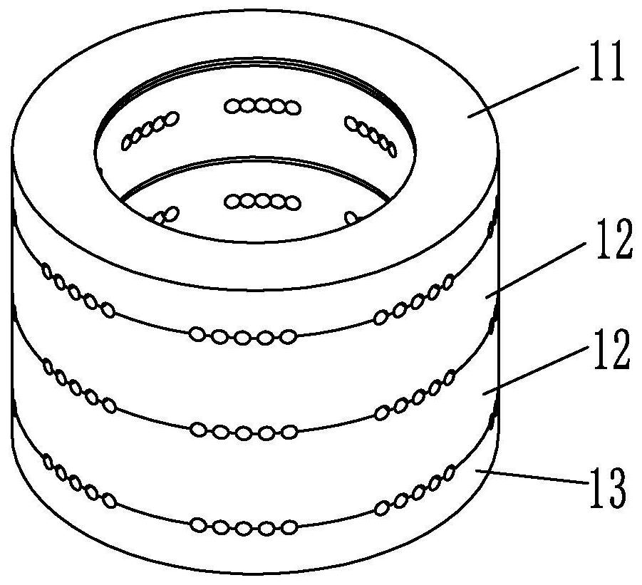 Template structure for preparing ordered porous graphite rotor and method for forming by adopting 3D (three-dimensional) technology