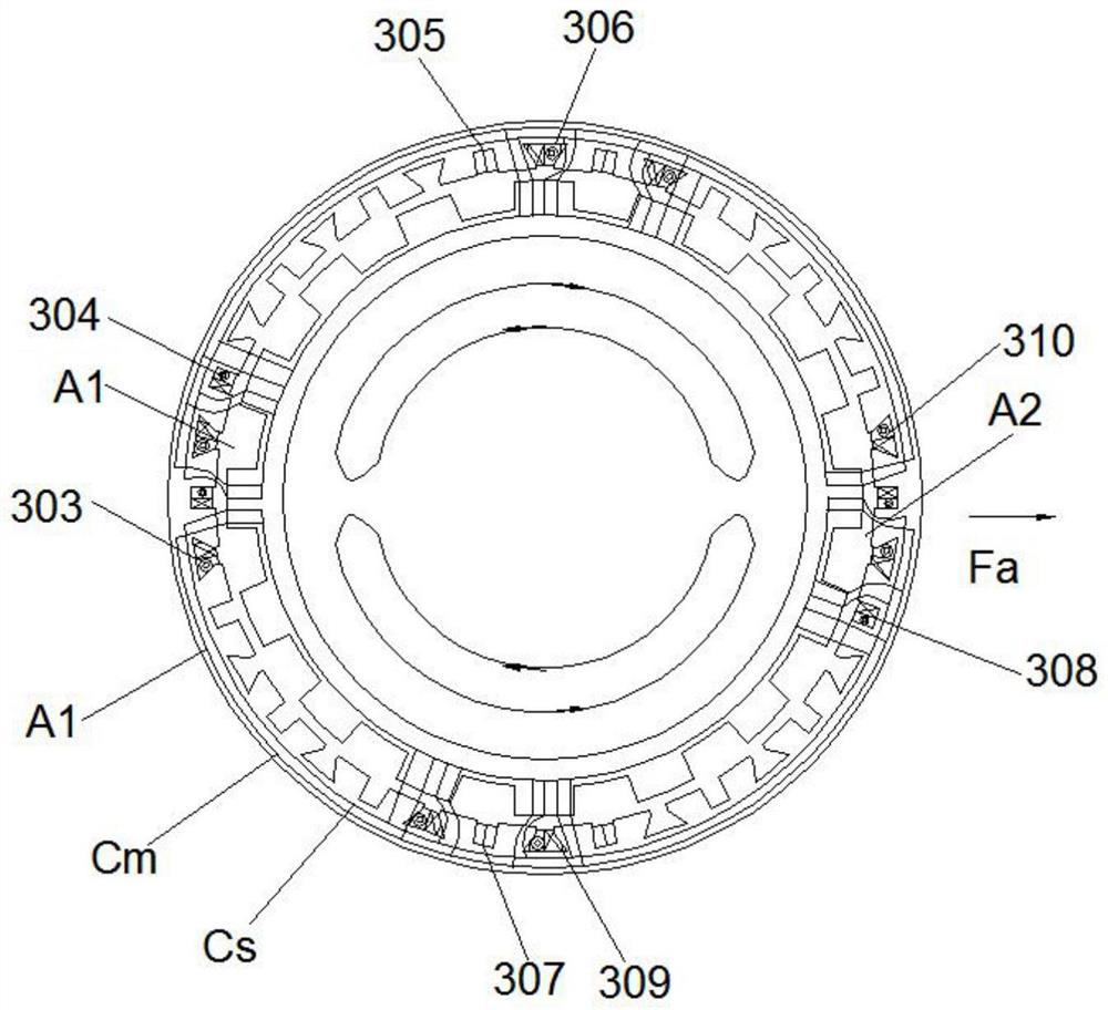 Magnetic suspension bearing-based thrust vectoring nozzle for rocket projectile