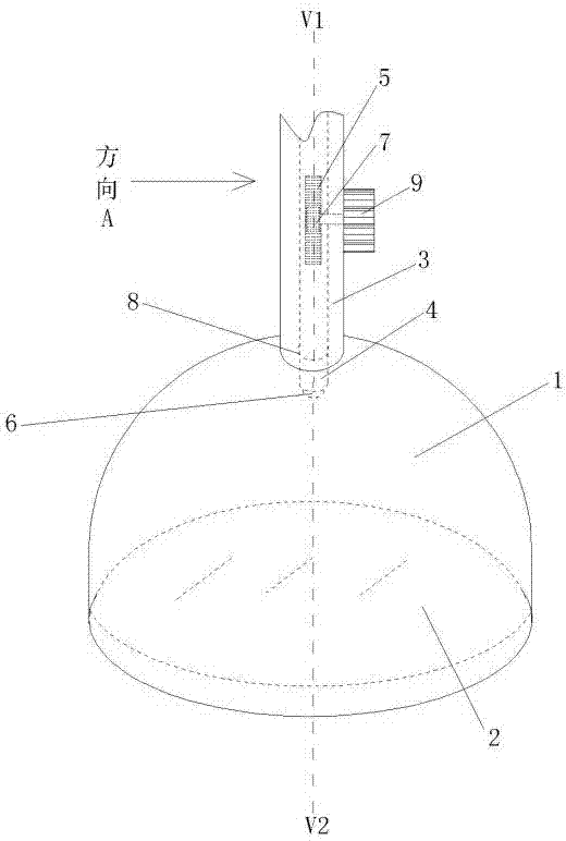 Panel lamp of large-power LED combined with convex lens