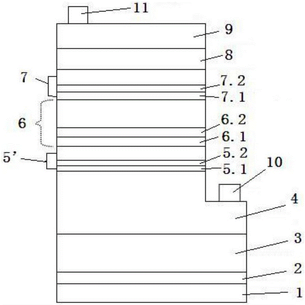 Growing method for light-emitting composite layer, and LED epitaxial structure comprising light-emitting composite layer