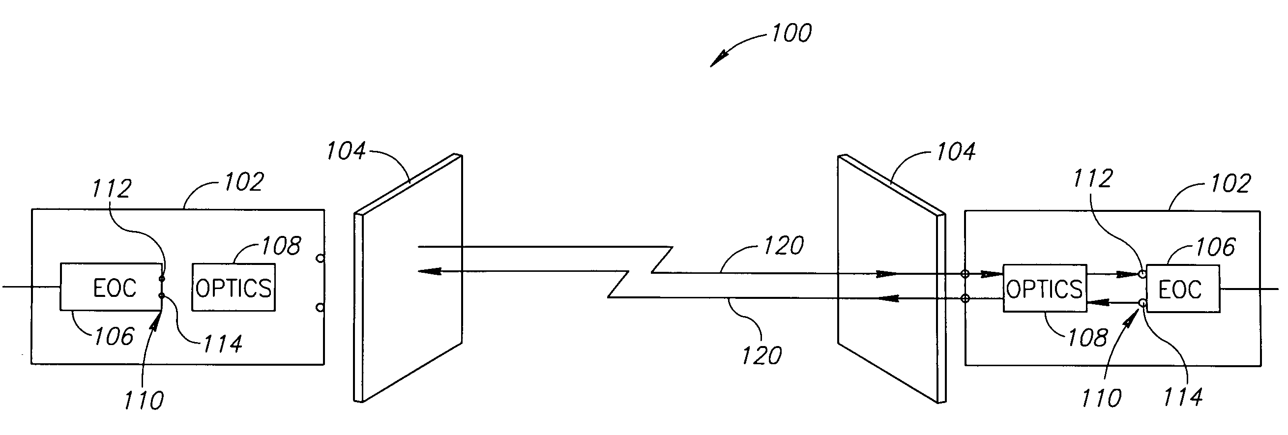 Miniature optical free space transceivers