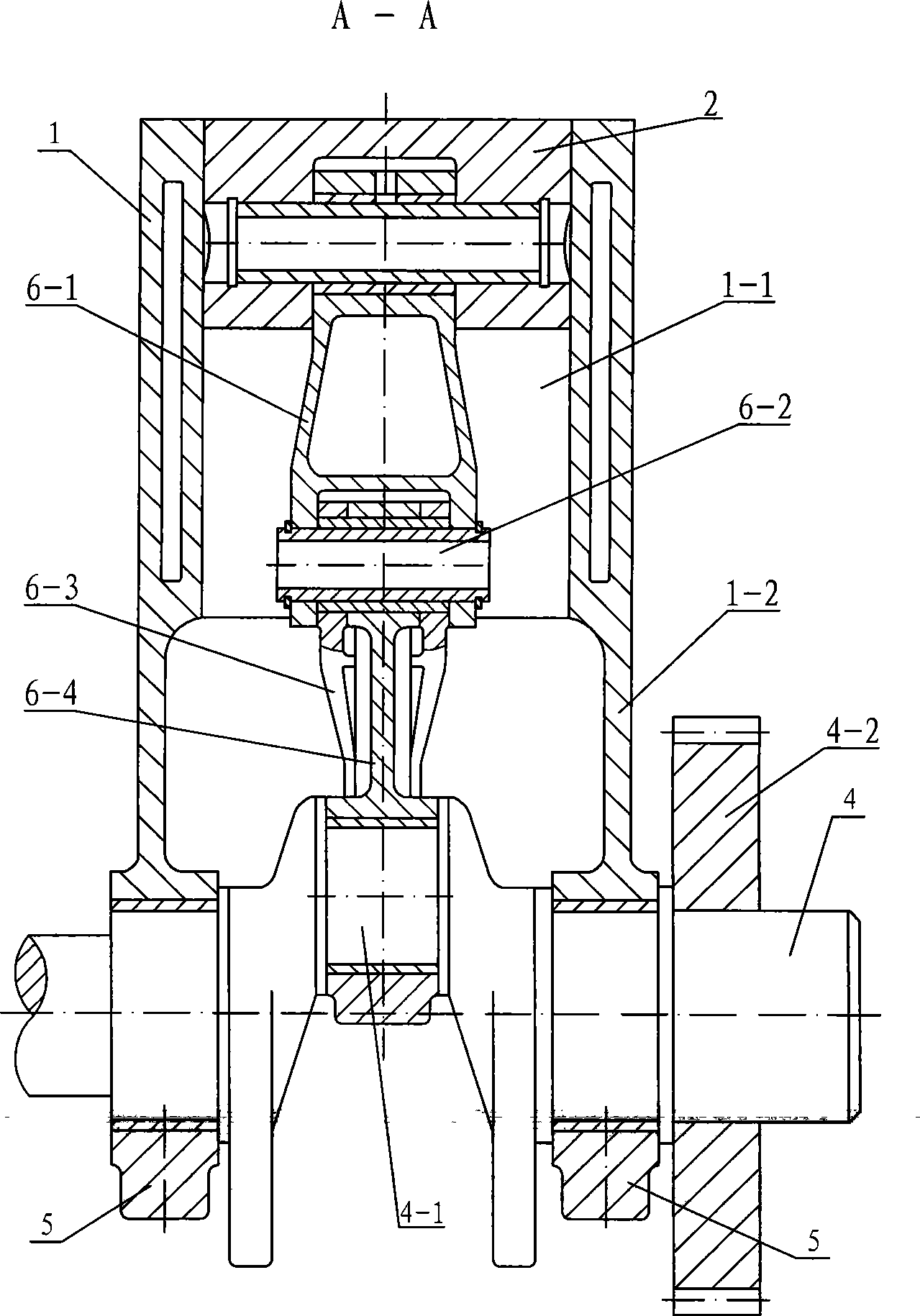 Gas cylinder link mechanism used for piston type internal combustion engine or gas compressor